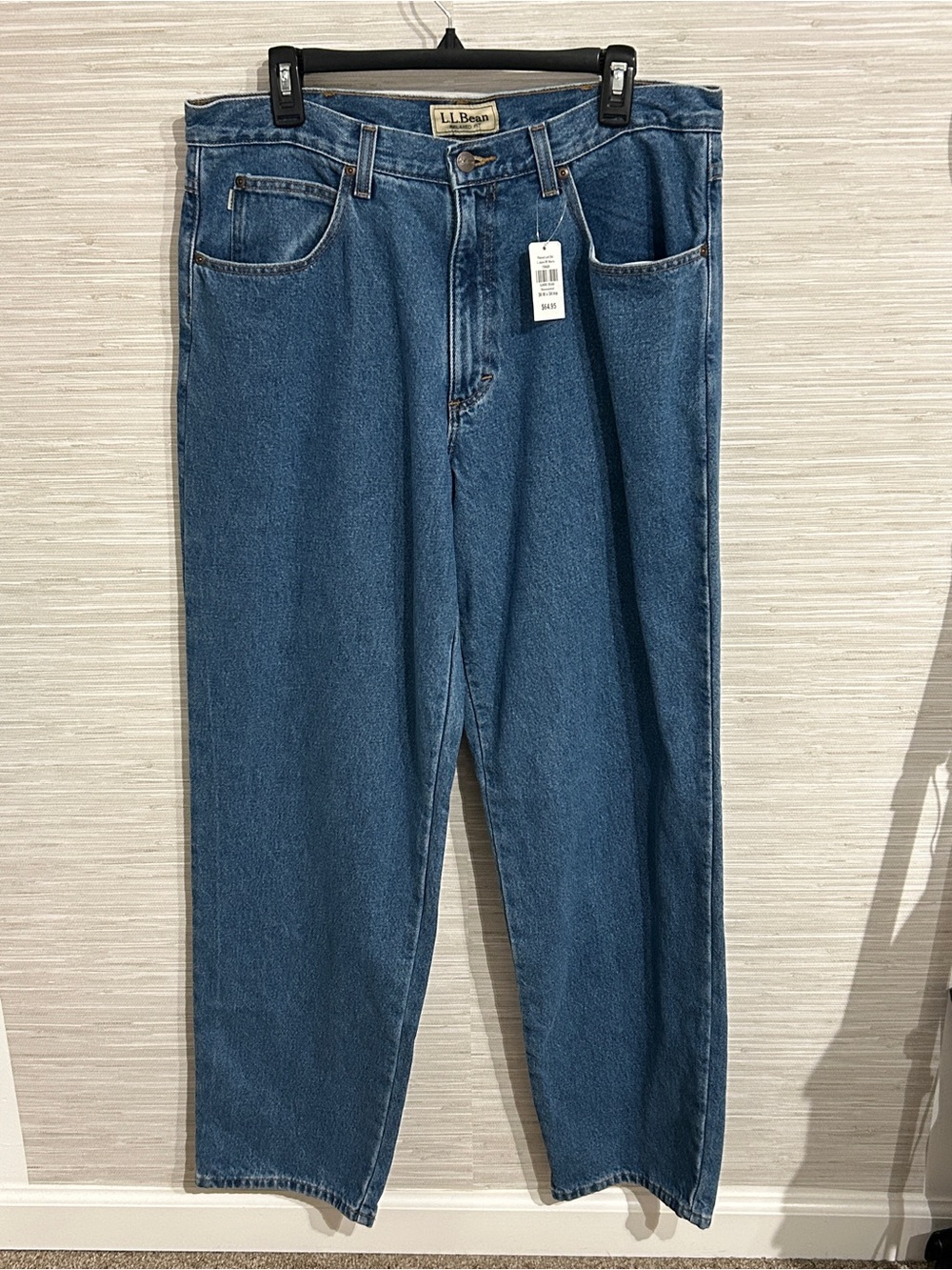NWT L.L. Bean Flannel Lined Jeans Relaxed Fit Stonewashed Men's 36x34